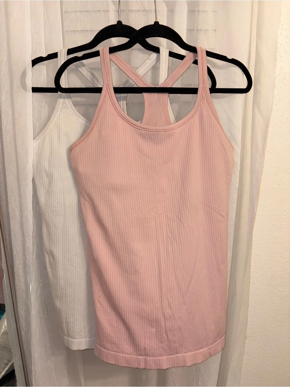 SET OF TWO - Ebb to Street Tank Top *Light Support, B/C Cup - WHITE & PINK HAZE